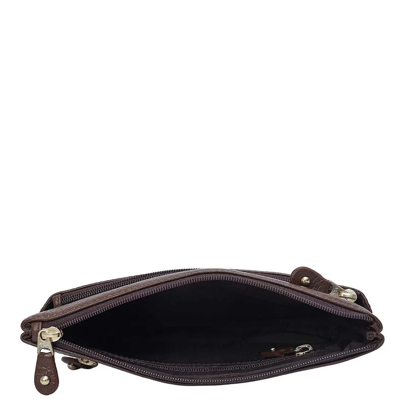 دا ميلانو Wax Leather Multi Pouch - Mocha